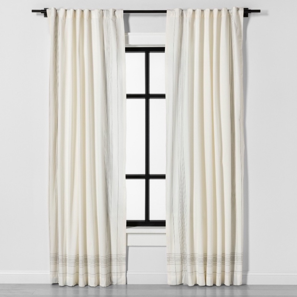 Hearth & Hand Cream Curtains with Subtle Lines